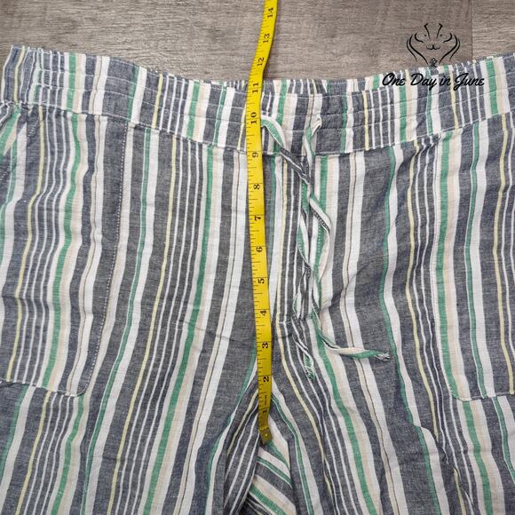Liz Claiborne Cropped Linen Pants Size L - Picture 4 of 6